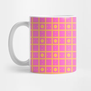 Pink Abstract Rectangles with Dots Mug